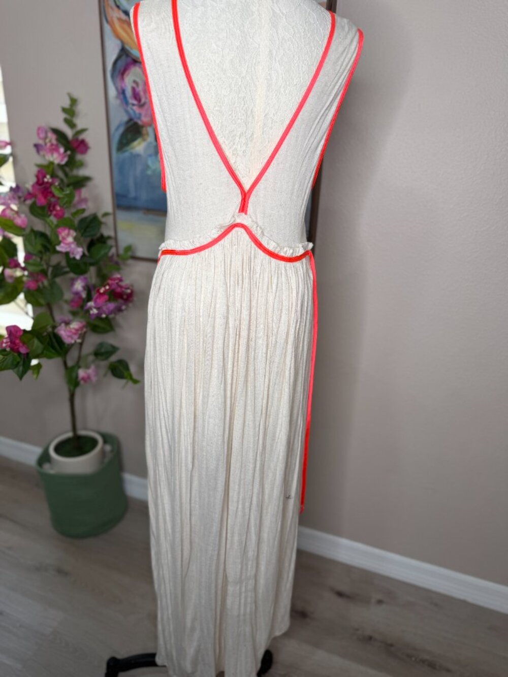Free People All A Bloom Maxi Dress Neon Pop Combo M NWT - Picture 4 of 5